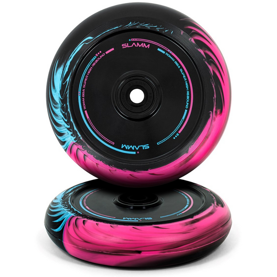 SLAMM Swirl Hollow Core Black-Blue-Pink set de roți pentru scuter 110 mm
