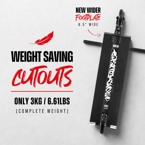 Trotinetă de freestyle CORE ST3 Complete Stunt Scooter Negru înălțime 96 cm