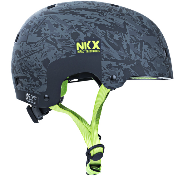 NKX Brain Saver BCG Cască de skateboarding negru și verde L