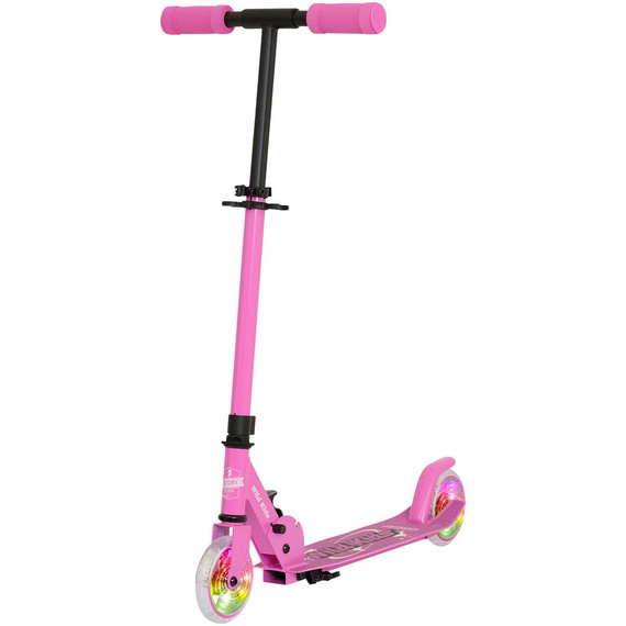 Scuter de transport urban pentru copii și adolescenți Story Wild Kids Pink LED wys. 73-85 cm
