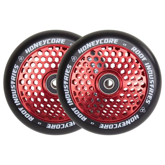 Root Industries Honeycore Black Pro Scooter Wheels 2-Pack Red 120 mm (2 buc).)