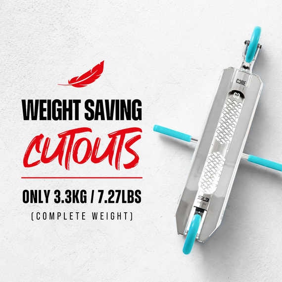 Trotinetă freestyle CORE SL3 Complete Stunt Scooter Chrome Teal înălțime 92,5 cm