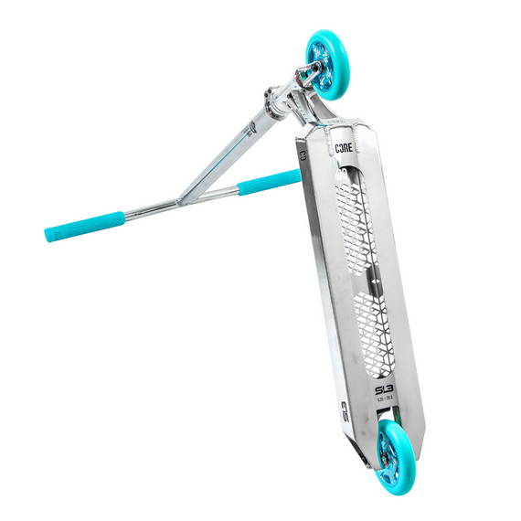 Trotinetă freestyle CORE SL3 Complete Stunt Scooter Chrome Teal înălțime 92,5 cm