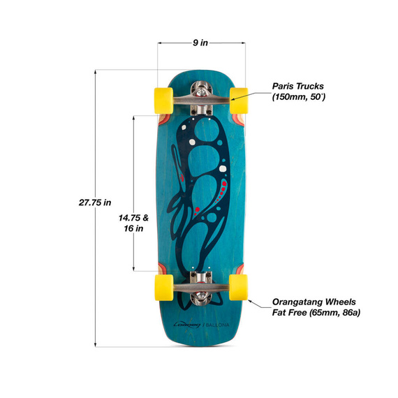 Cruiser Loaded Ballona Moby Cruiser Skateboard Complet 27.75"