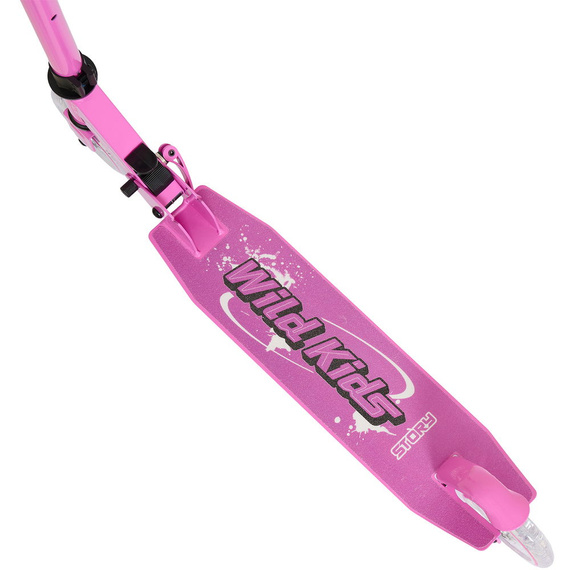 Scuter de transport urban pentru copii și adolescenți Story Wild Kids Pink LED wys. 73-85 cm