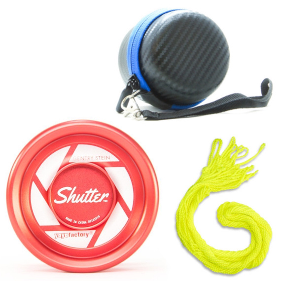 Set Yoyo pentru jucători avansați: Yoyo YoYoFactory Shutter, YoYoFactory Hard Case, Yoyo Strings 10 buc.