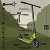NKD Bullit Dirt Scooter Army Green 92 cm off-road performanță scuter