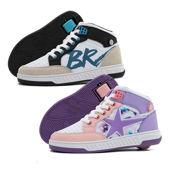 Pantofi Breezy Rollers Skater Alb și albastru deschis