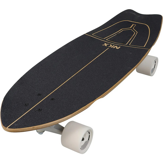 Surfskate Surfboard NKX Maverick negru și maro Ebony 31 "