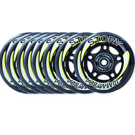 Story Inline Skates Roți negre / galbene 64 mm (8 buc) roți cu rulmenți rollerblade.)