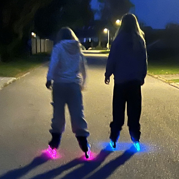 Patine în linie Story Fusion reglabile Pink LED