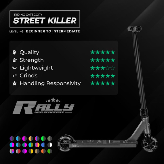 NKD Rally V4 Scooter de performanță negru și auriu wys. 83 cm