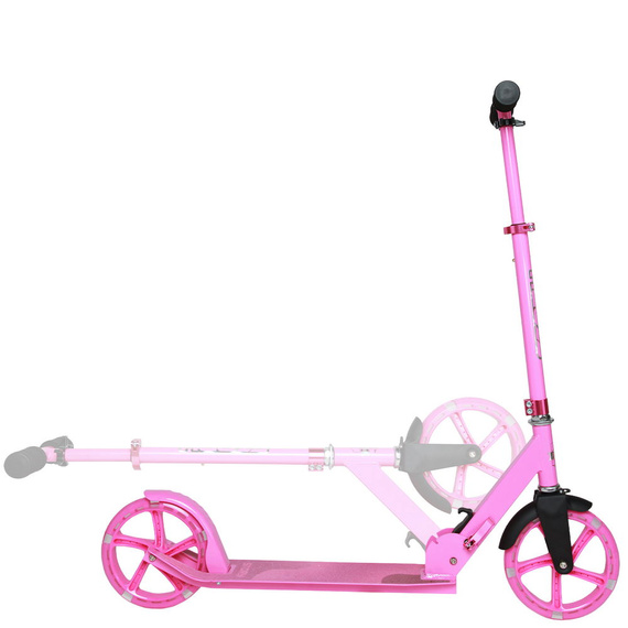 Scuter de transport cu roți mari Story Urban GO! LED roz