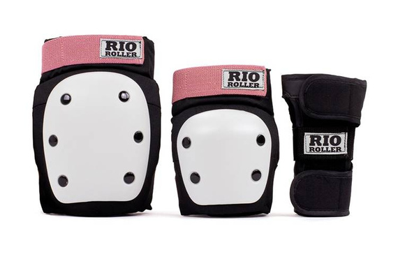 RIO ROLLER Triple Pad Protectors Set S Negru și roz