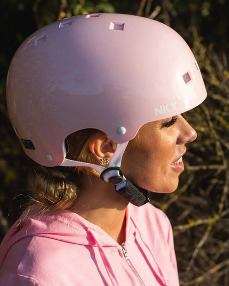 NKX Brain Saver Cască de skateboard Roz Glitter