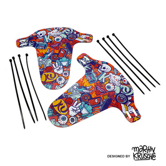 Apărători de noroi KUbikes pentru biciclete cu V-Brake Apărători de noroi KUbikes Comics