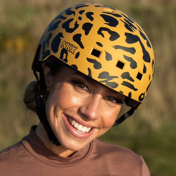 Cască de skateboarding NKX Brain Saver Leopard negru și maro