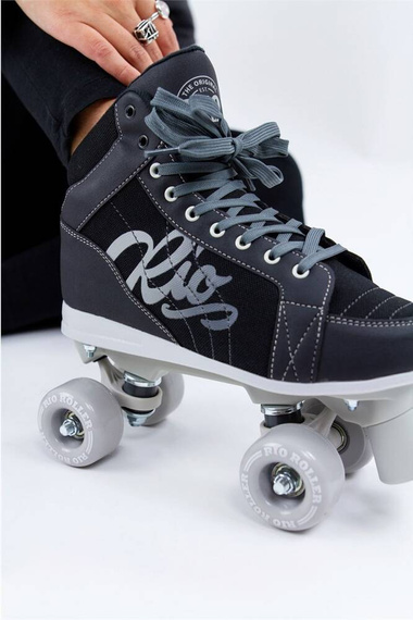 RIO ROLLER LUMINA QUAD SKATES Patine cu rotile negre și gri