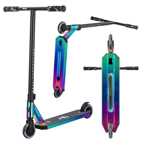 Stunt scuter ușor din aluminiu pentru călăreți tineri NKD Next Generation Rainbow Stunt wys. 79,4 cm