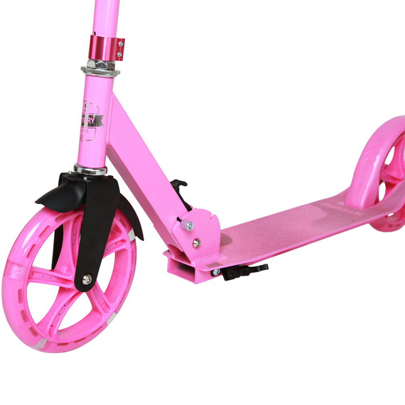 Scuter de transport cu roți mari Story Urban GO! LED roz