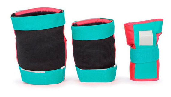 RIO ROLLER Triple Pad Protectors Set M Negru și roz