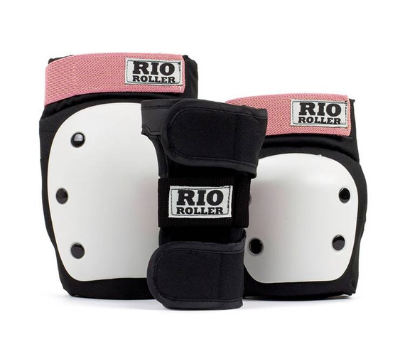 RIO ROLLER Triple Pad Protectors Set negru și roz