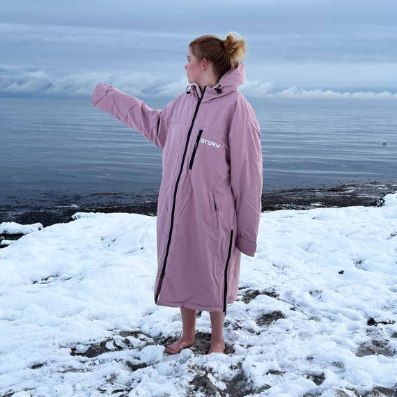 Poncho Poncho Jacket Story Change Robe Rose Tinted Pink