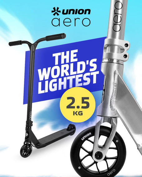 Union Aero S Scooter Black/Silver Scooter de înaltă performanță. 80 cm