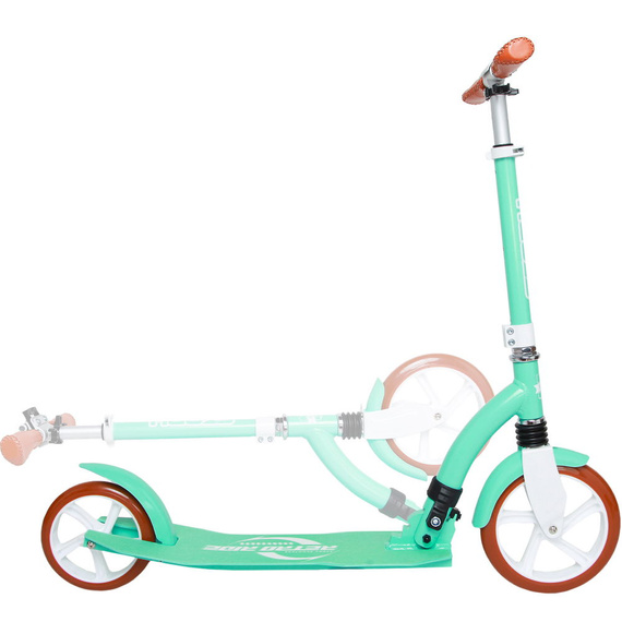Transport urban Scooter cu suspensie frontală Story Retro Ride Mint și alb 