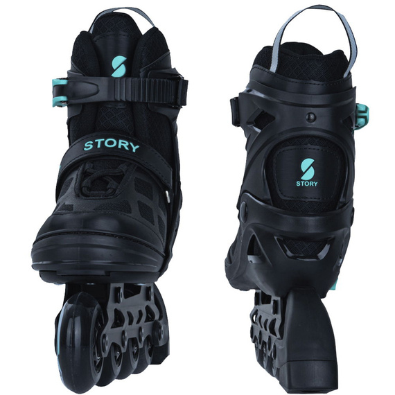 Patine în linie Story Midnight ajustabile Black-Mint