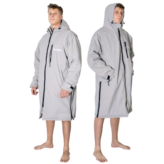 Poncho Poncho Jacket Story Change Robe Grey