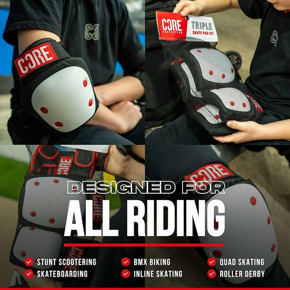Set de protecții CORE Skate Triple Pad Set Negru