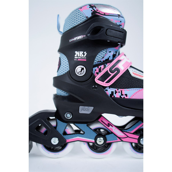 Patine pentru copii SFR Pixel reglabile Blue-Pink