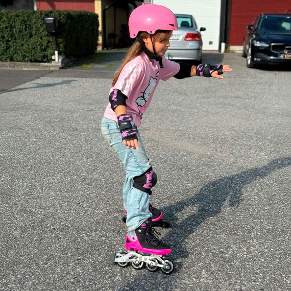 Patine în linie Story Motion reglabile Black-Pink-Black