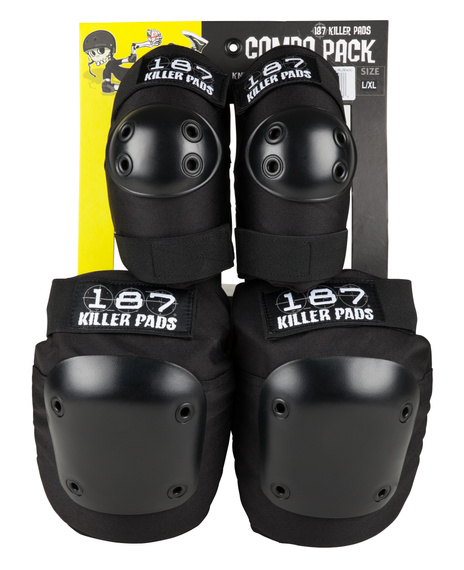 187 Killer Pads Combo Pack Set de protectoare pentru genunchi și cot Negru