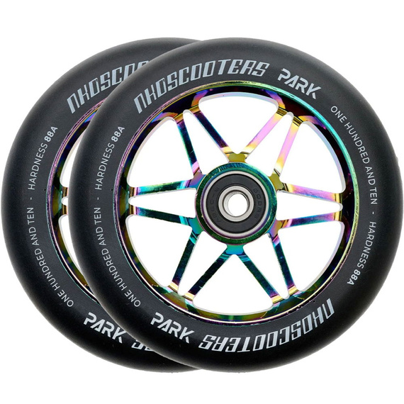 NKD Park Stunt Scooter Roți Negru & Rainbow 110 mm