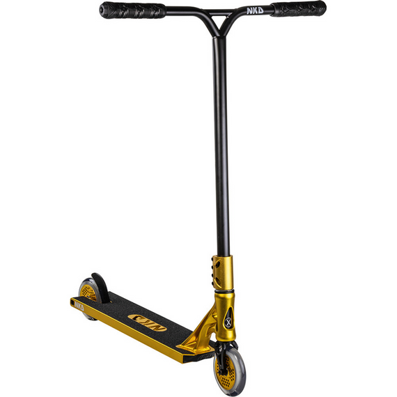 Performanță Scooter mare aluminiu ușor ghidon larg și platformă NKD Extreme Goldanodized wys. 91 cm