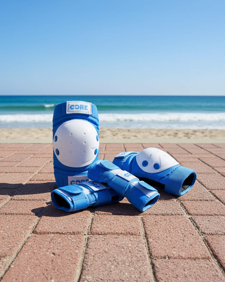 Set de protecții pentru copii CORE Kids Protection Junior Skate Triple Pad Set Albastru