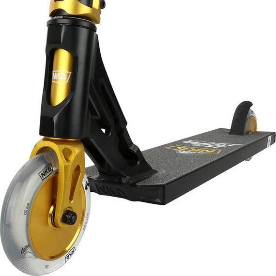 Scooter de înaltă performanță din aluminiu ușor mare de înaltă calitate 91 cm Platformă largă și ghidon NKD Nitro Street Black Gold