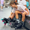 Patine în linie reglabile Story Motion Black Pink și Rainbow