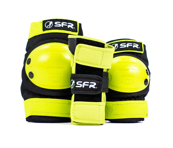 SFR Youth Ramp Triple Pad Protector Set negru și verde lime