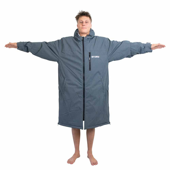 Poncho Poncho Jacket Story Change Robe Grey