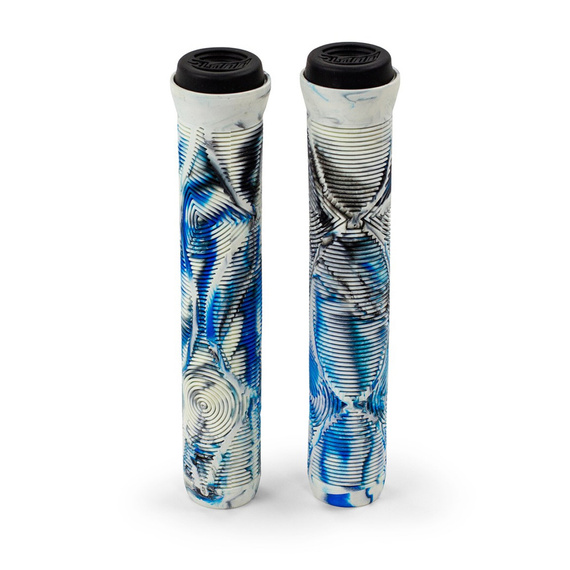 Mânere de performanță pentru scutere Slamm Team Swirl Bar Grips Arctic Blue 165 mm