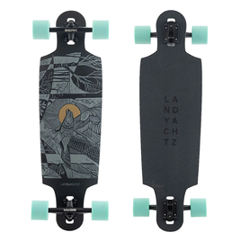 Longboard LandYachtz Drop Cat 33" Seeker negru