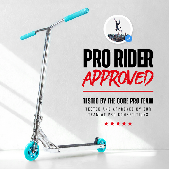 Trotinetă freestyle CORE SL3 Complete Stunt Scooter Chrome Teal înălțime 92,5 cm