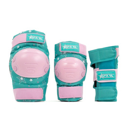 SFR Star Triple Pad Protector Set roz și verde