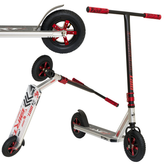 Off-road Story Dirt Freestyle Scooter negru și argintiu 89,9 cm
