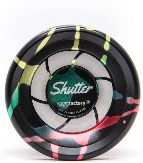Yoyo de metal pentru utilizatori avansați YoYoFactory Shutter Splash Black Rainbow