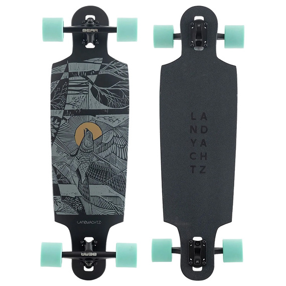Longboard LandYachtz Drop Cat 33" Seeker negru