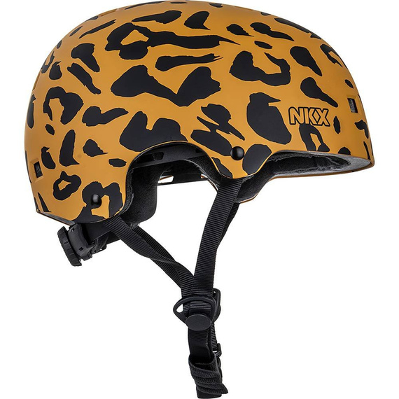 Cască de skateboarding NKX Brain Saver Leopard negru și maro
